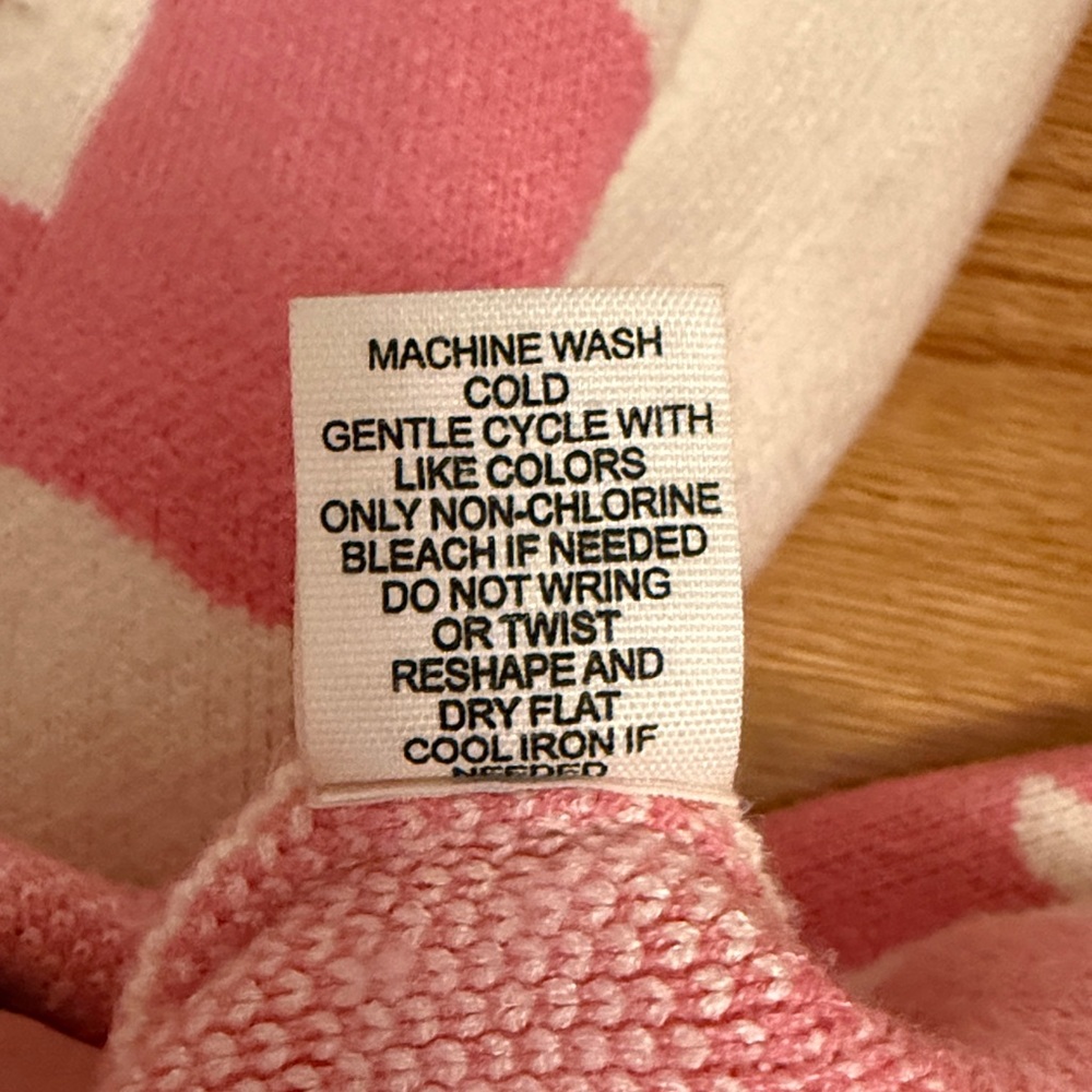 moon & madison Pink and Cream Smiley Crewneck Sweater - Picture 5 of 5